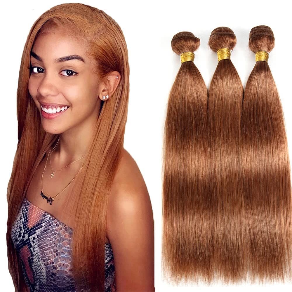 Pacotes de cabelo Diex Rlamx Color #30, castanho claro, reto, 22 polegadas