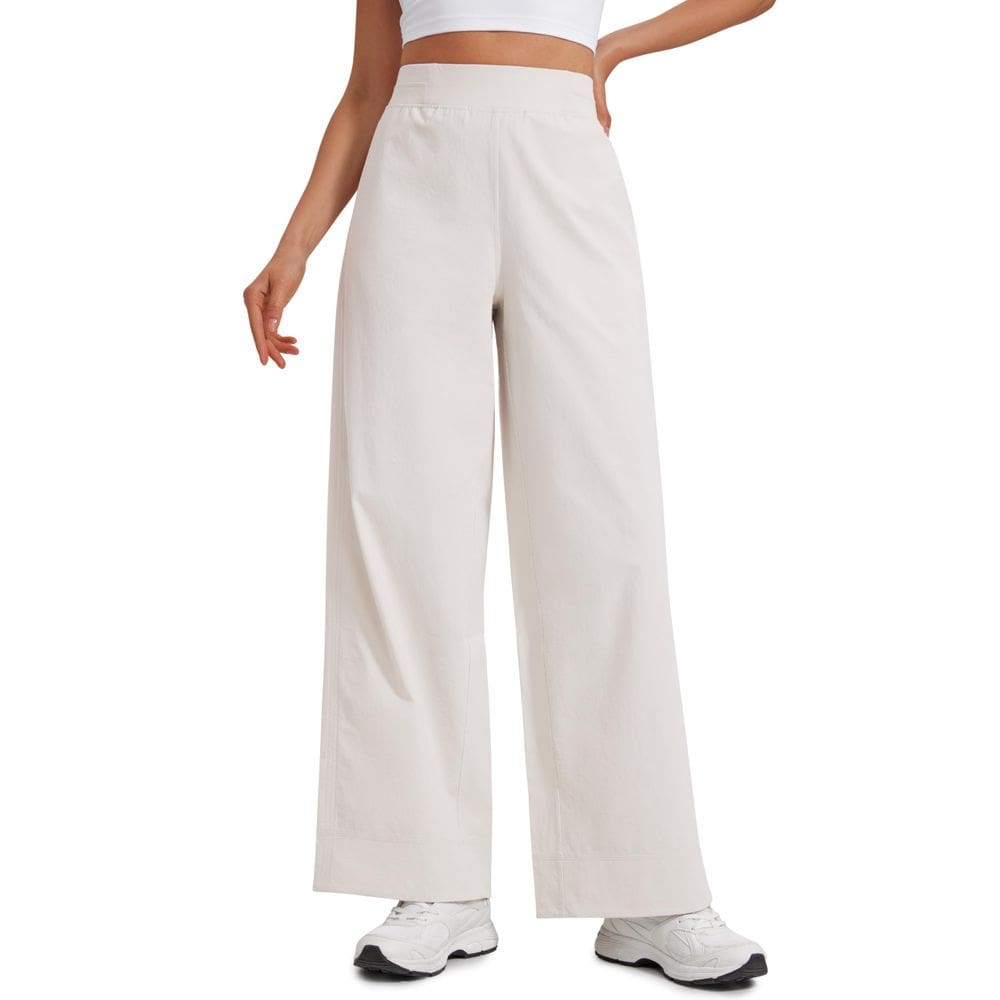 Calças casuais CRZ YOGA Stretch Wide Leg para mulheres brancas leitosas