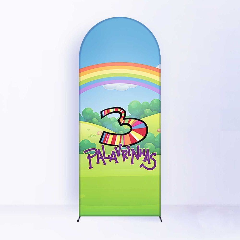 Painel de Festa Romano com Forro 3 Palavrinhas - Fera Print