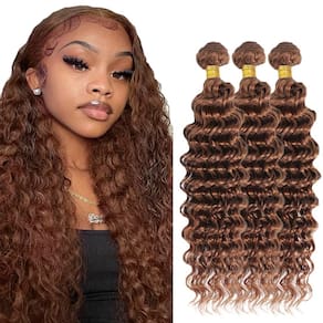 Pacotes de cabelo DiexRlamx Brown Deep Wave 8A Brazilian 30#