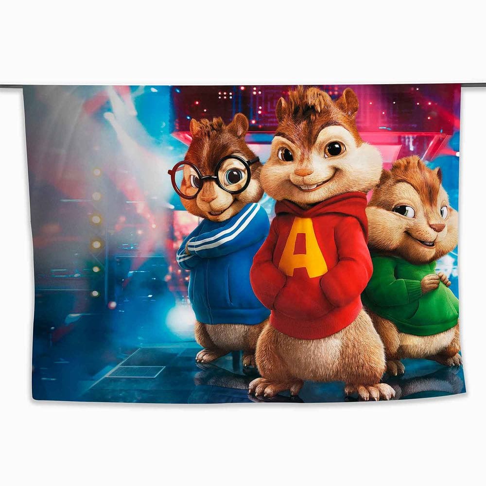 Painel de Festa Retangular Alvin e os Esquilos 4,00x2,80 Metros - Fera Print