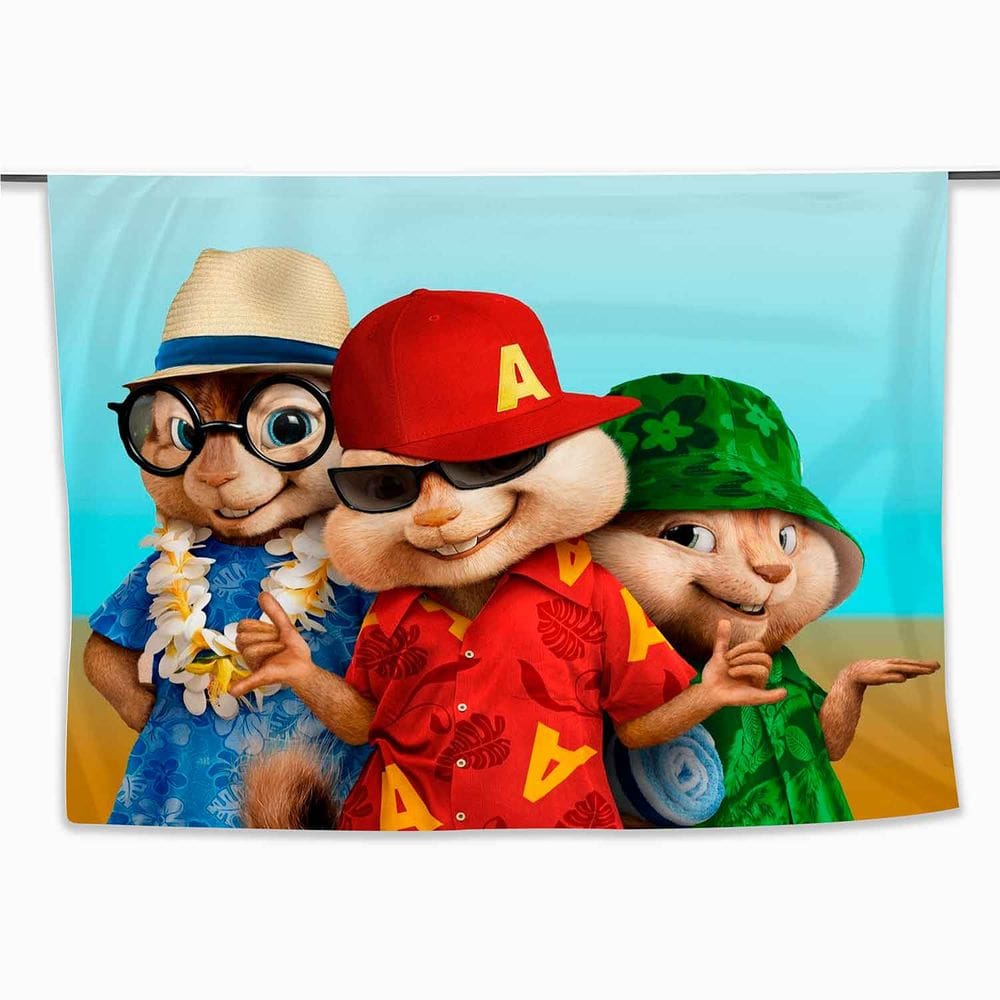 Painel de Festa Retangular Alvin e os Esquilos 4,50x2,80 Metros - Fera Print