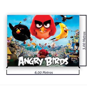 Painel de Festa Retangular Angry Birds Diversas Medidas - Fera Print