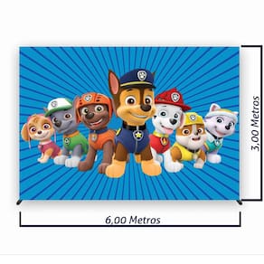 Painel de Festa Retangular Patrulha Canina Diversas Medidas - Fera Print