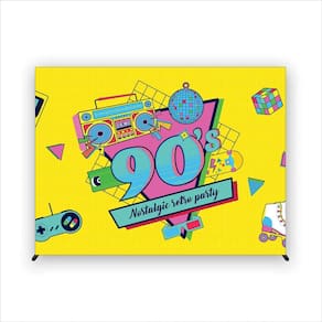 Painel de Festa Retangular Anos 90 5,00x2,50 metros - Fera Print