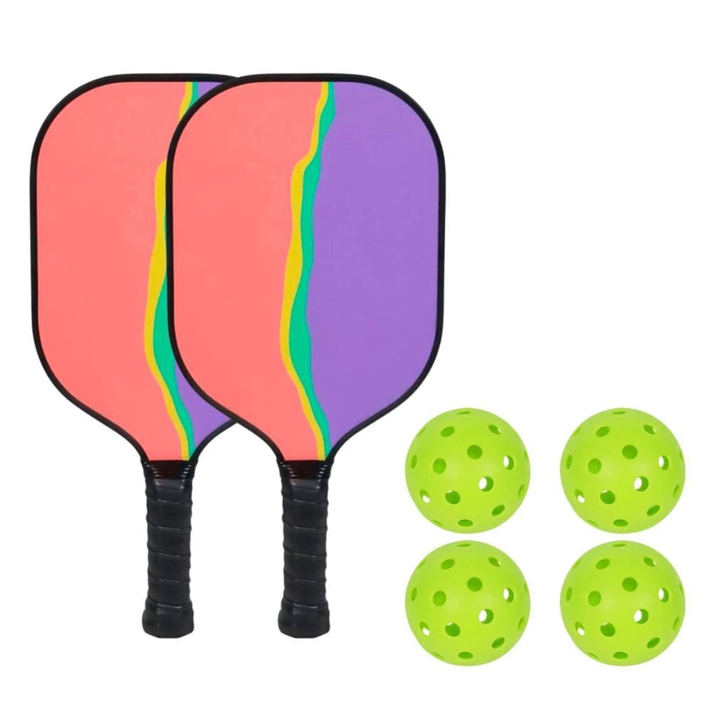 Kit 2 Raquetes 4 Bolinhas Art Pickleball Profissional Leve Fibra de Vidro Bel