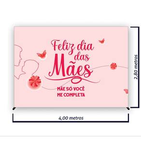 Painel de Festa Retangular Dia das Mães 4,00x2,80 metros - Fera Print