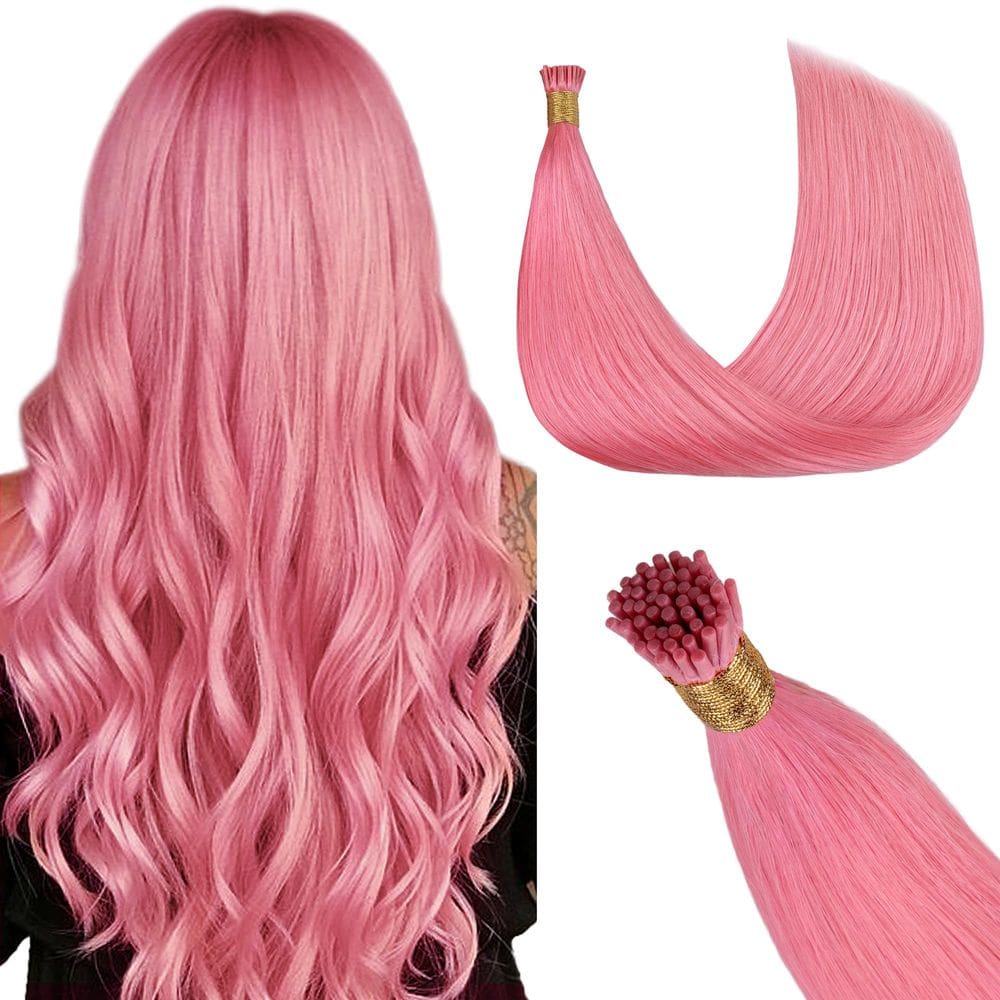 Extensões de cabelo GOO GOO I Tip 18 polegadas 50g 50g 50S Peach Pink