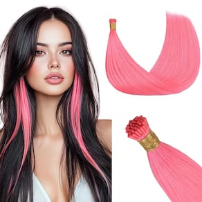 Extensões de cabelo GOO GOO I Tip 18 polegadas 50 g rosa claro