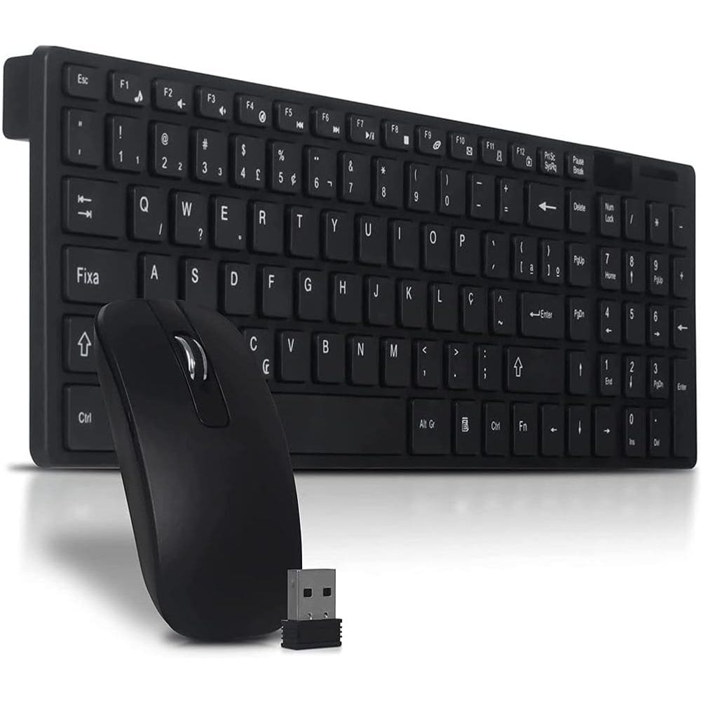 Kit Teclado E Mouse Sem Fio Confortável Ótimo Para Home Office Compatível Com Computador PC PRETO
