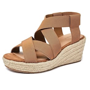 Sandálias Luoika Wide Wedge Platform, tornozelo, marrom, 12XW
