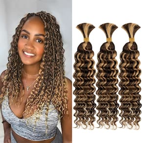 Trança de cabelo 3 feixes de 40 cm 120 g Deep Wave 10A Brazilian