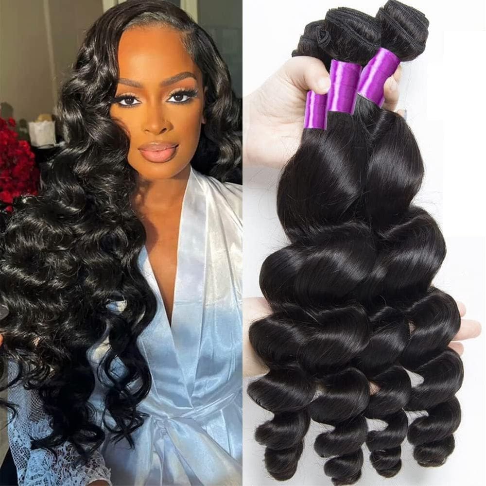 Pacotes de cabelo Luduna Loose Wave 100% Brazilian Virgin x3