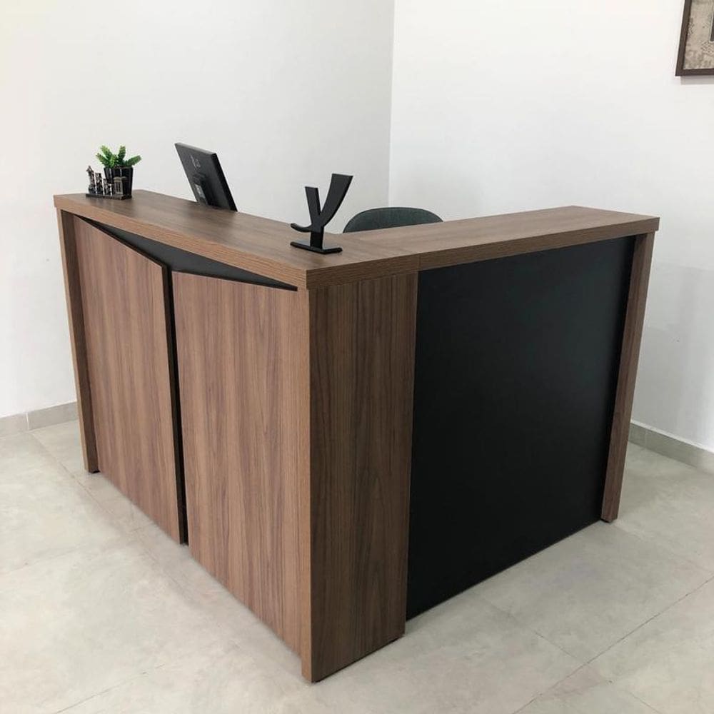 Balcão Artany Atendimento - Y37 - Nogal/Preto 6309