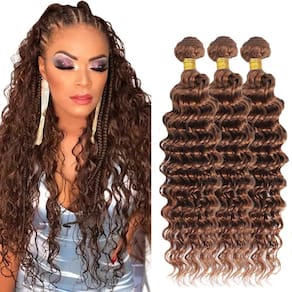 Pacotes de cabelo ZevPiul Color #30 Deep Wave Brown 3x 85-95cm
