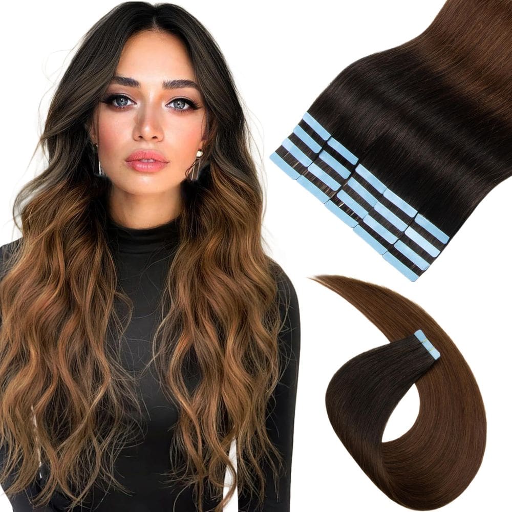 Fita adesiva em extensões de cabelo Lveyan 50g/pacote de 20 cm de cabelo humano