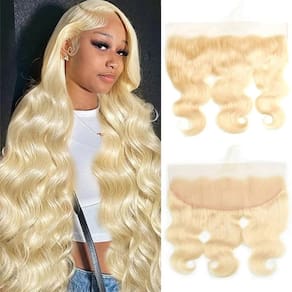 Cabelo humano russo loiro frontal GYAJEP 613 18"
