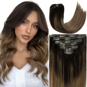 Extensões de cabelo Caliee Clip em cabelo humano 35-55cm 120g