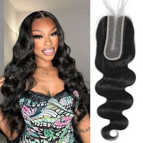 Fecho de cabelo DSEKCAIN 2x6 HD Lace Transparent Body Wave 20in