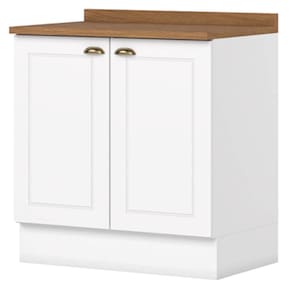 Balcao com Tampo 2 Portas 80cm Americana Branco Nature Henn