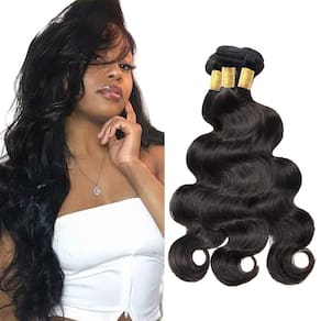 Pacotes de cabelo WuvusNM Body Wave Brazilian Remy 8A Black 56-66cm