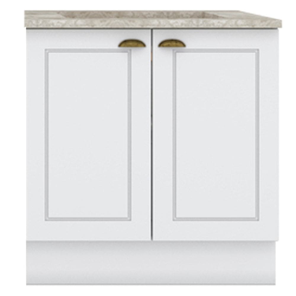 Balcao com Tampo Para Cooktop 2P 80 cm Americana Branco Calcare Henn