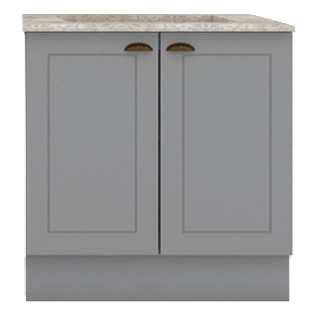 Balcao com Tampo Para Cooktop 2P 80 cm Americana Cinza Calcare Henn
