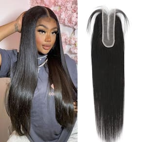 Fecho: DSEKCAIN 2x6 HD, renda, 20 cm, cabelo humano liso