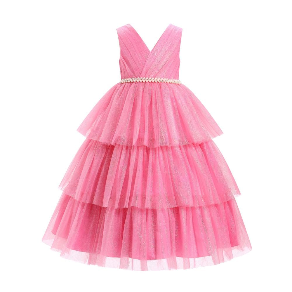 Vestido de dama de honra IBTOM CASTLE para menina rosa de 5 a 6 anos