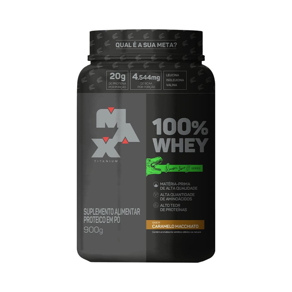 100% Whey Dino Max Titanium (900g) Caramelo Macchiato