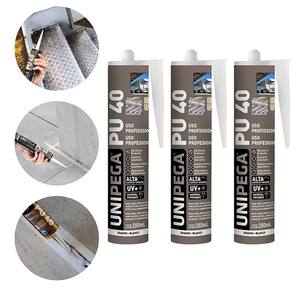 Kit 3 Cola Selante PU40 Poliuretano Branco 400g Profissional Adesivo Vedação Alta Resistência Madeira Vidro Metal