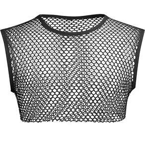 Cropped Telinha Arrastão Blusinha Moda Tendencia Verão
