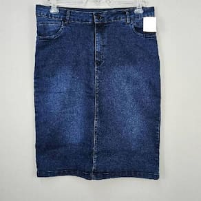 Saia Jeans Feminina Shyros Plus Size Destroyed