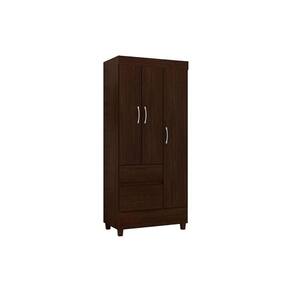 Guarda Roupa Solteiro 3 Portas E 2 Gavetas Wind Ébano Touch - Demóbile