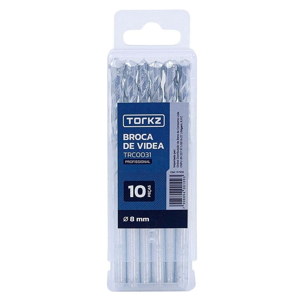 Broca Videa Torkz TRC0031, 8 mm - 10 Peças
