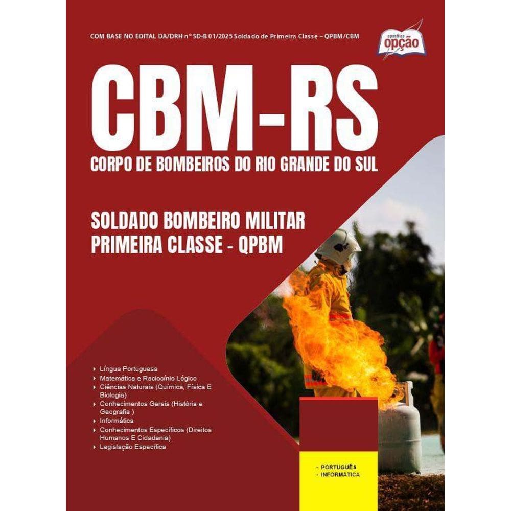 Apostila Cbm Rs 2025 Soldado Bombeiro Militar Primeira