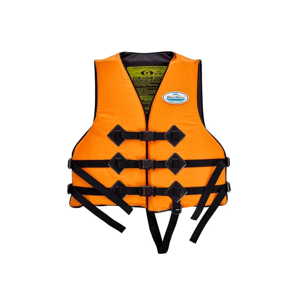 Colete Salva Vidas Rios e Mares Homologado G 55kg a 110kg 3 Fechos em Nylon