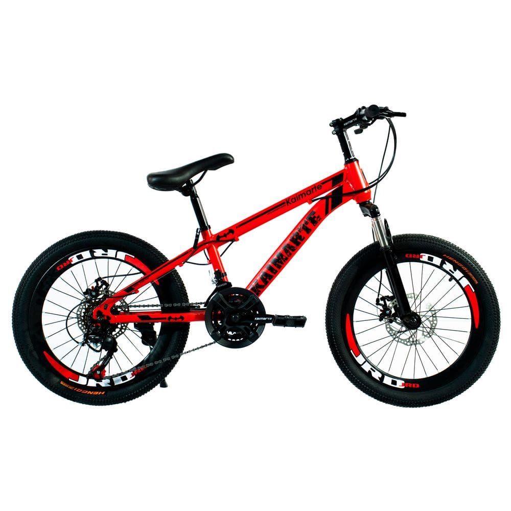 Bicicleta Aro 20 Bike 21 Vel Marchas MiniTrail Freio a Disco Quadro Aço Carbono Cor Vermelho Preto - WCT FITNESS