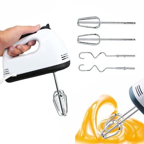 Mini Batedeira Portátil 260W 7 Velocidades 220V – com batedores para clara, massa e misturas