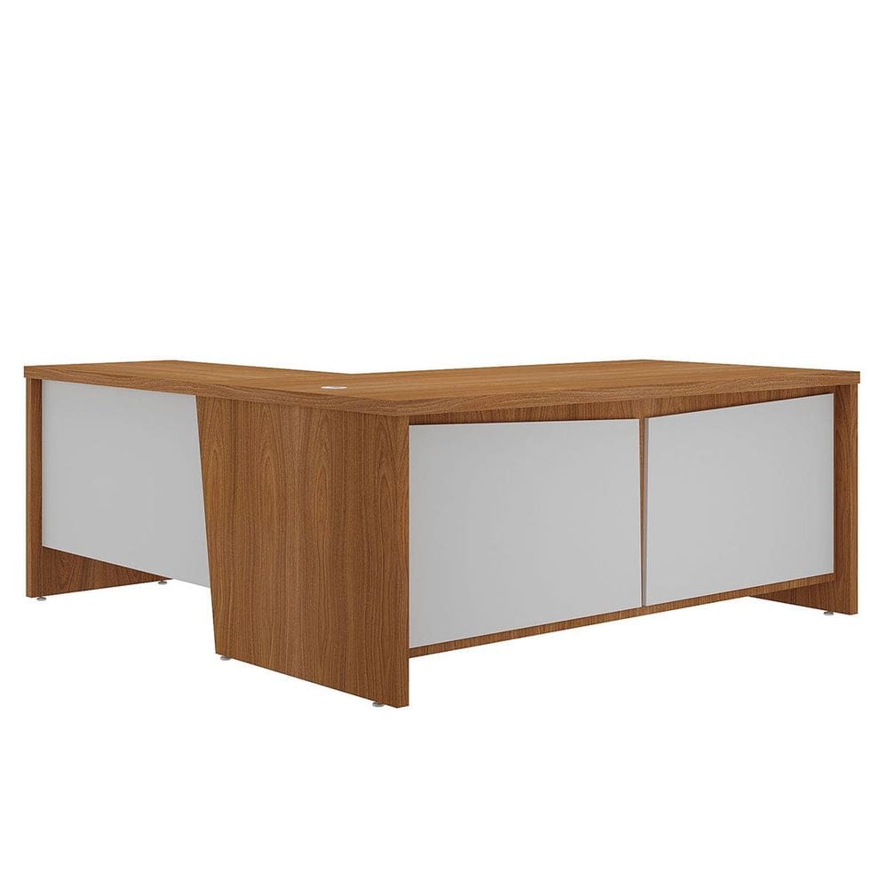 Mesa para Escritório 2 Portas 3 Gavetas Diretor em L