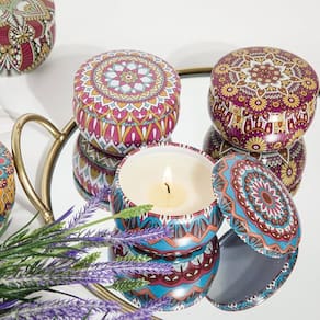 Super Velas Perfumadas Lata Mandala Cera Coco Vintage Várias