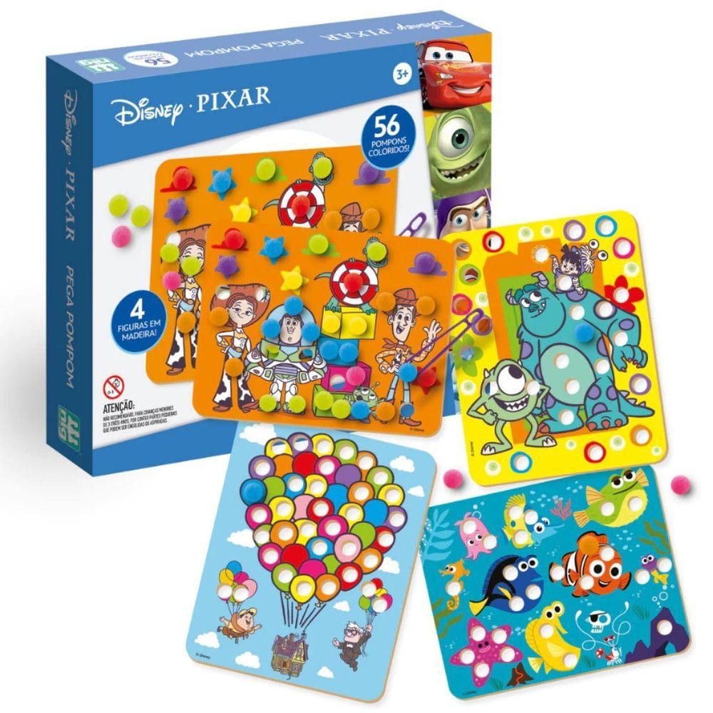 Jogo Educativo Pega Pompom Disney Pixar 4108 -Nig Brinquedos