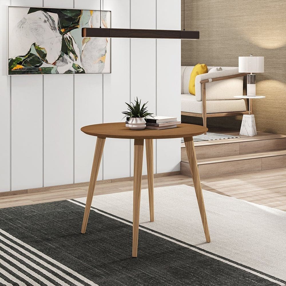 Mesa Sala de Jantar Redonda 90cm Veneza Cedro