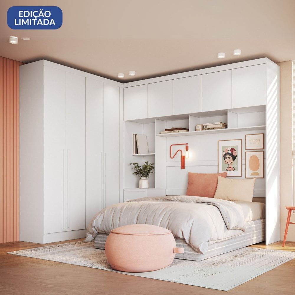 Guarda-roupa Modulado Casal 10 Portas 3 Gavetas Branco