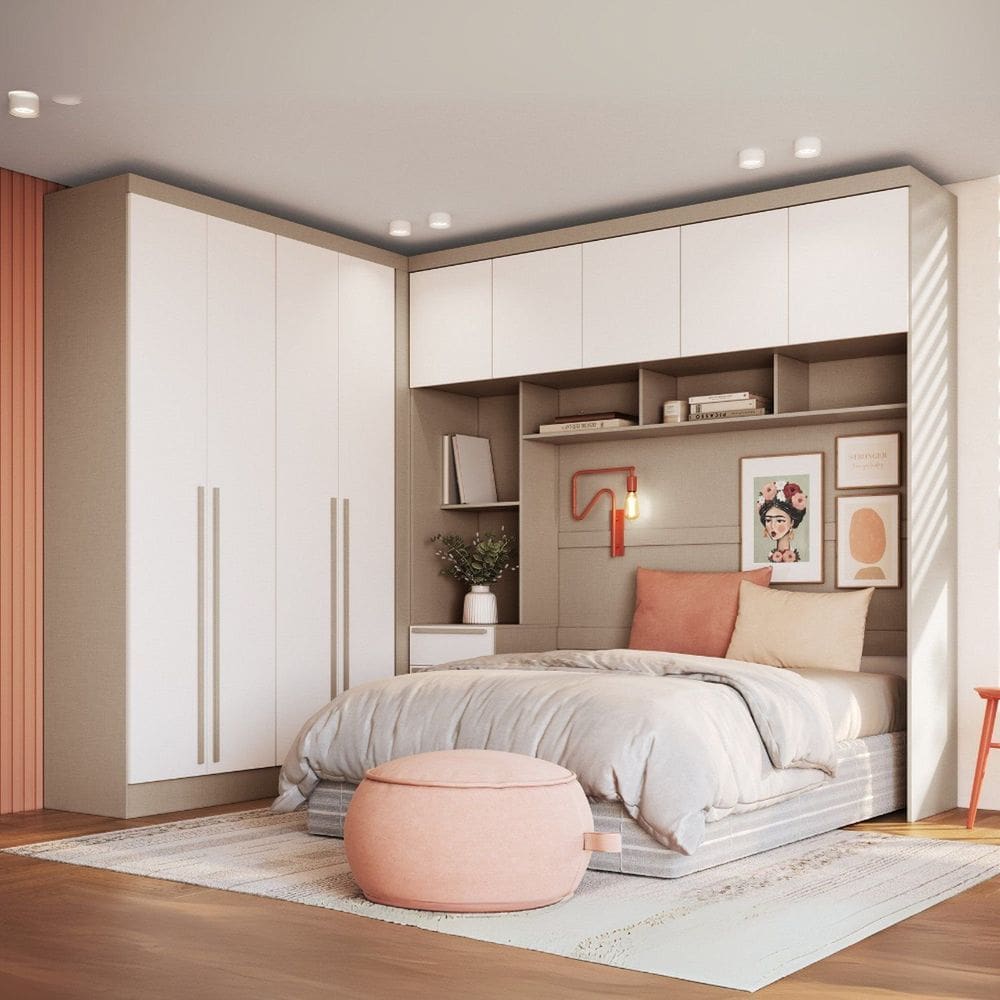 Guarda-roupa Modulado Casal 10 Portas 3 Gavetas Duna/Branco