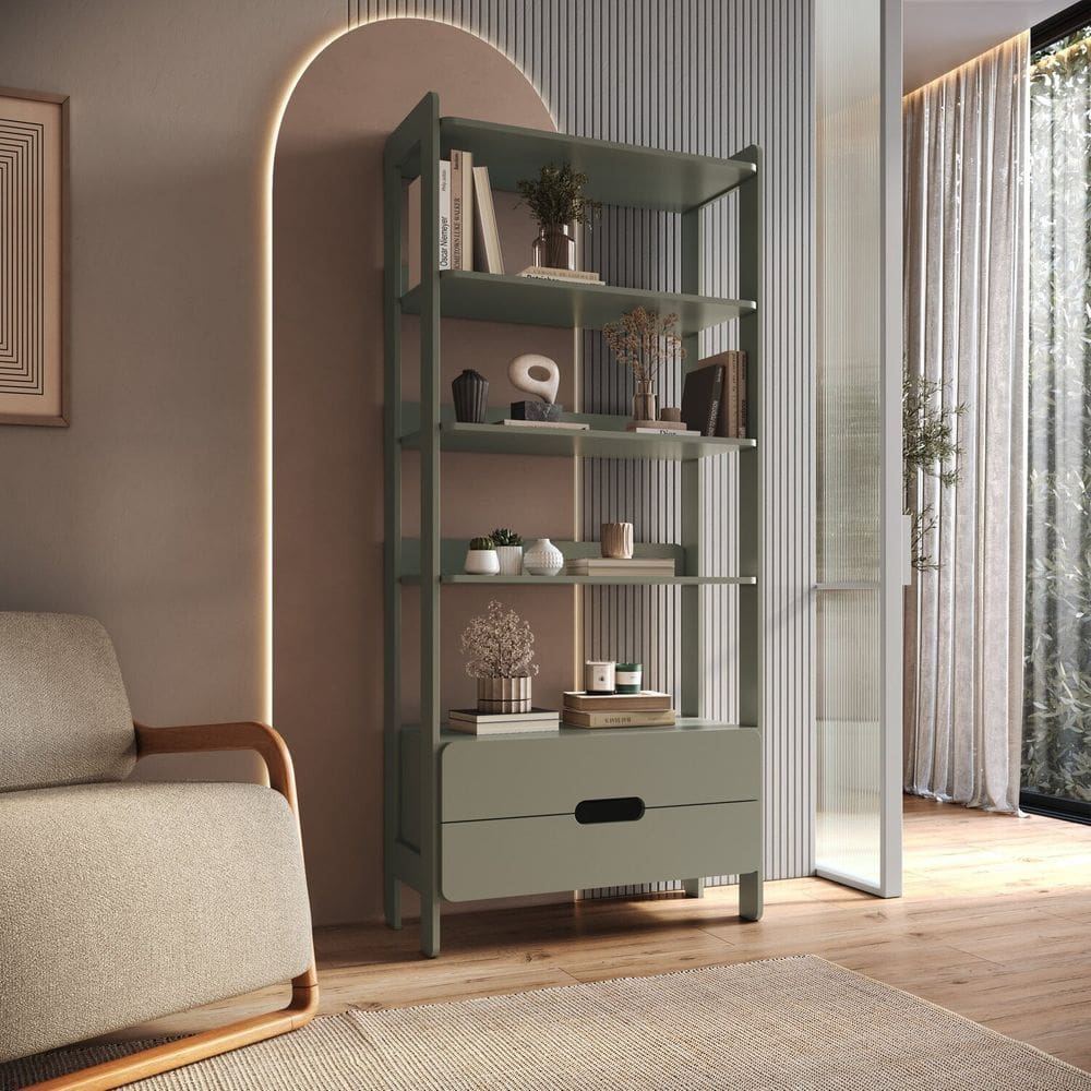 Estante Elvis com 2 Gavetas 100% Mdf Verti/ Branco