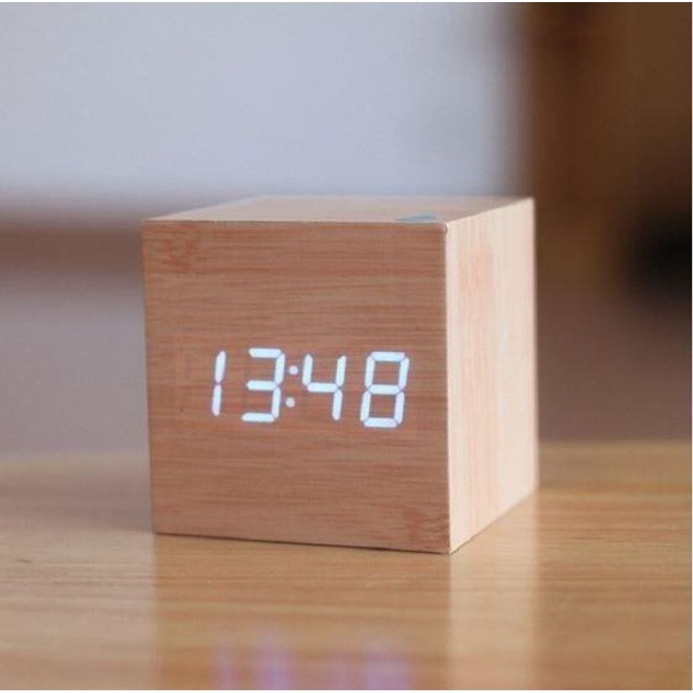 Relogio Despertador Digital Cubo Led Mesa Sound Control