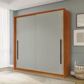 Guarda Roupa 2 Portas de Correr 2 Gavetas Móveis Valência Freijó/Verde