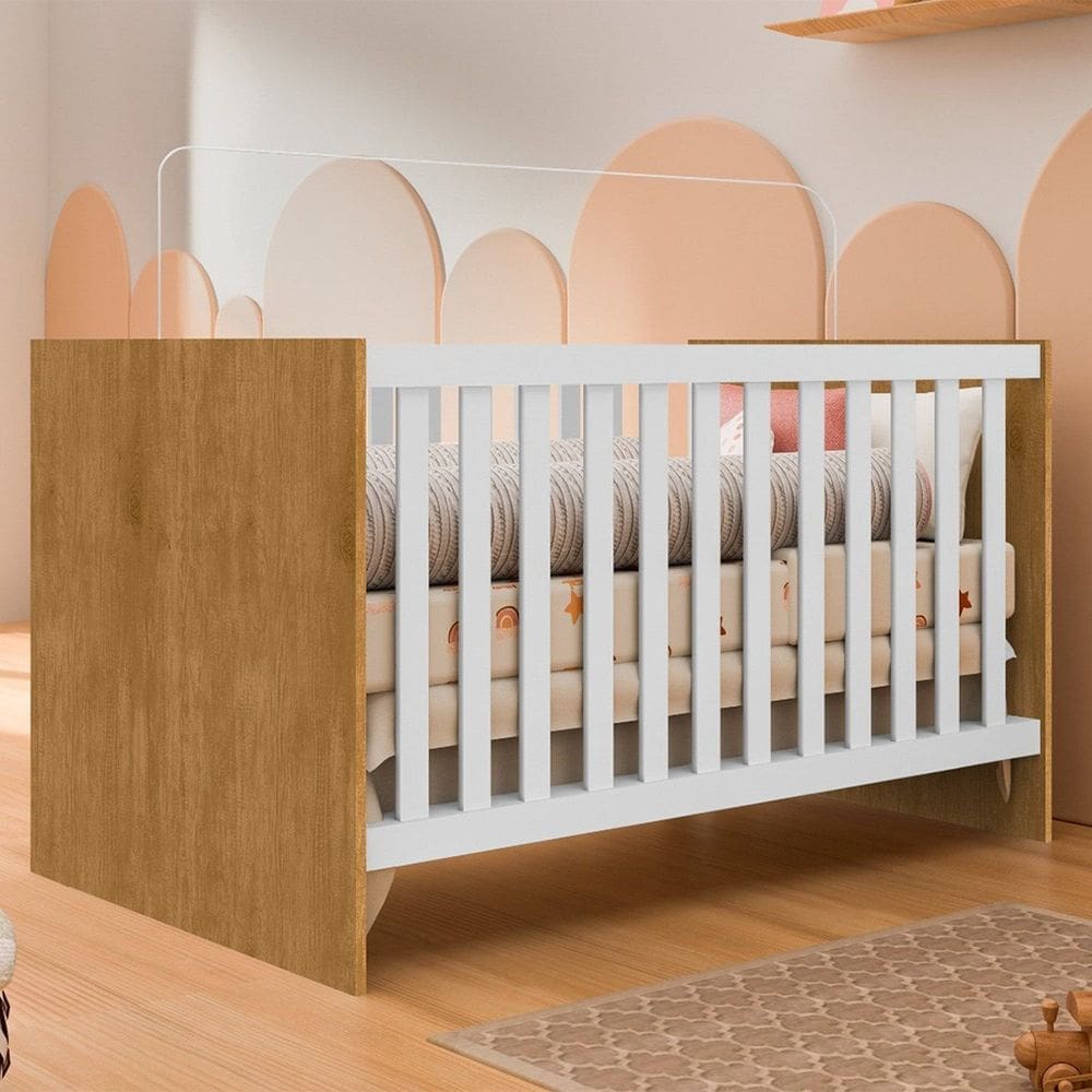 Berço Sofá e Mini Cama 76x133x76 Cm Jujuba Marrom/Branco