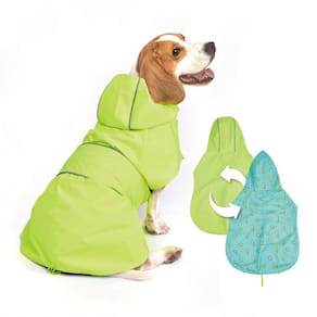 Capa de chuva para cães Kimee reversível à prova d`água para média a 2x grande